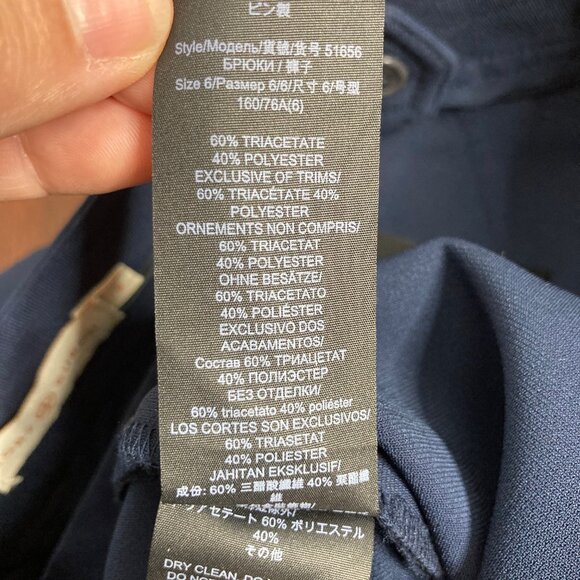 Tory Burch Pants Womens 6 Navy Button Detail Cropped Sailor Nautical Minimalist - Picture 10 of 11